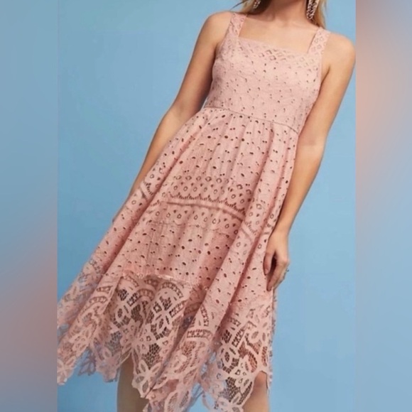 Maeve Dresses & Skirts - MAEVE for Anthropologie size 10 Azia eyelet lace sleeveless dusty rose dress